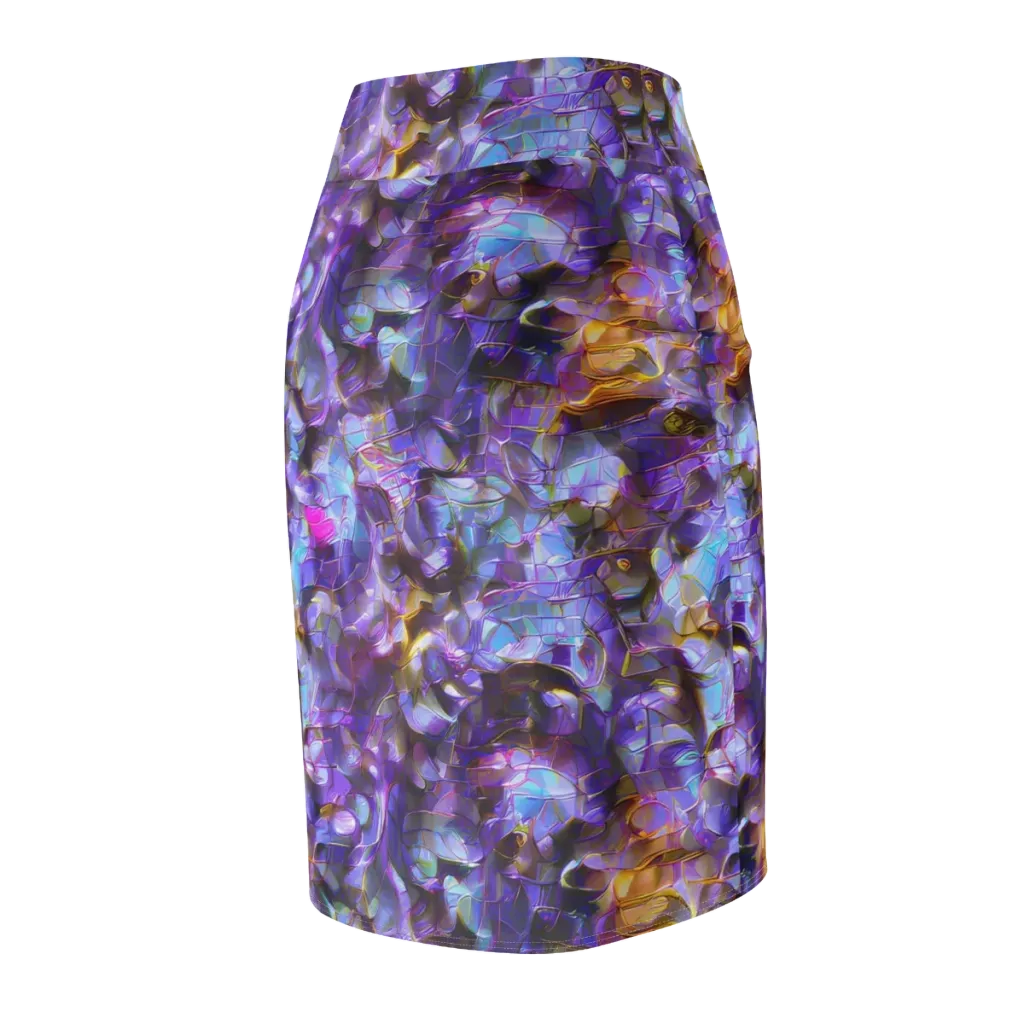 Prismatic Velvet on Pencil Skirt — Back Side
