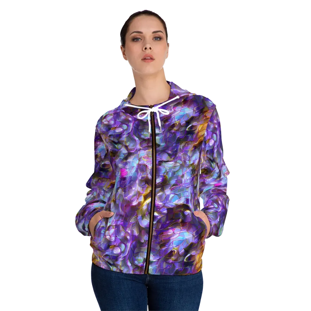 Prismatic Velvet on Women's Full-Zip Hoodie — Front On Person