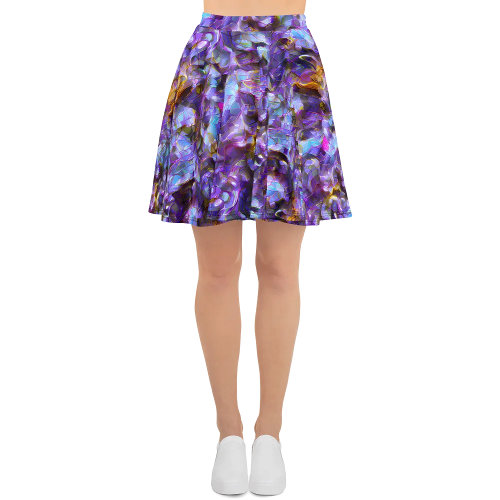 Prismatic Velvet on Skater Skirt — Front