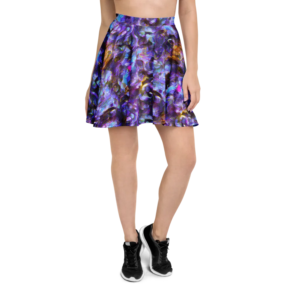 Prismatic Velvet on Skater Skirt — Front