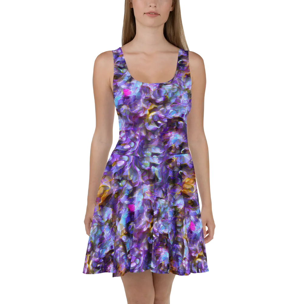 Prismatic Velvet on Skater Dress — Front