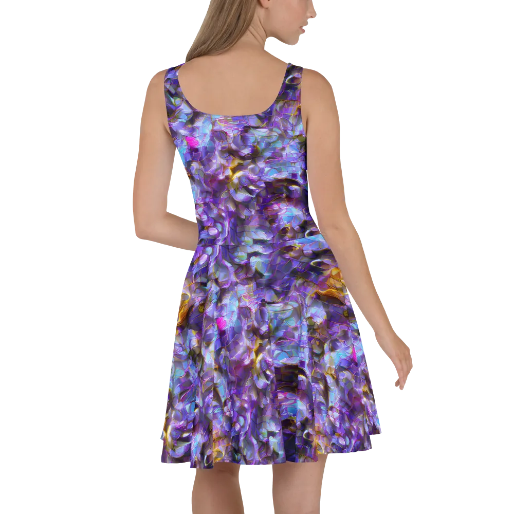 Prismatic Velvet on Skater Dress — Back