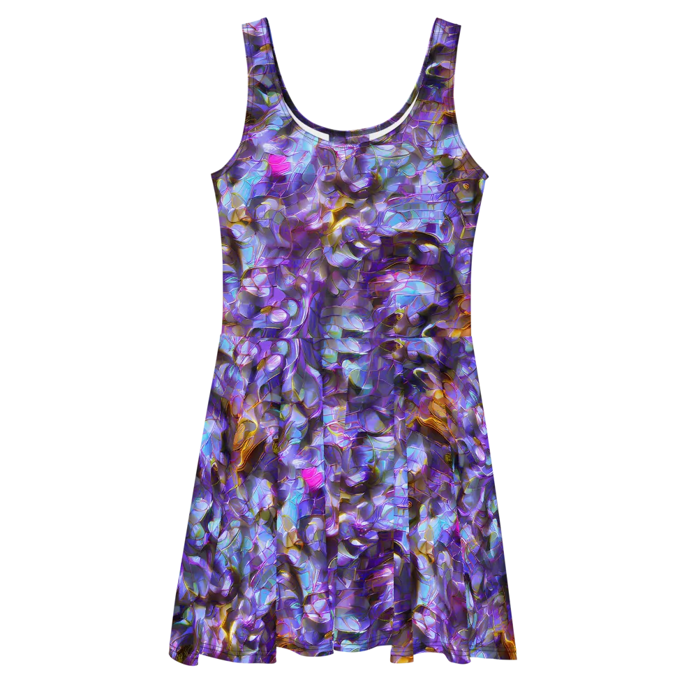 Prismatic Velvet on Skater Dress — Front