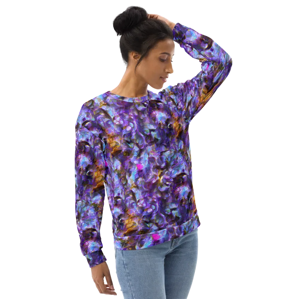 Prismatic Velvet on Sweatshirt — Right Front