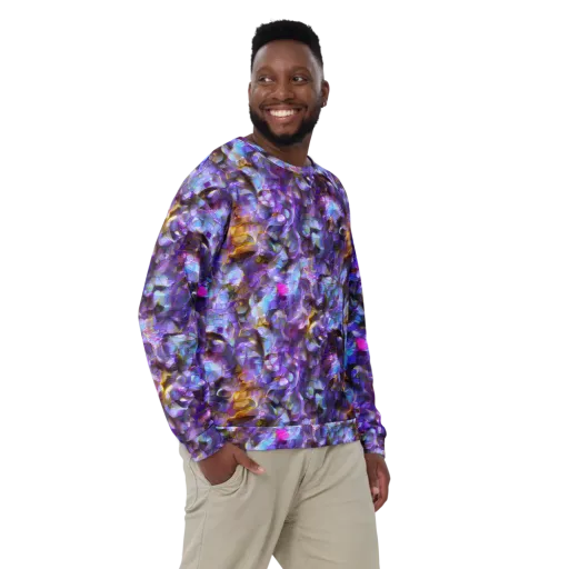 Prismatic Velvet on a Sweatshirt