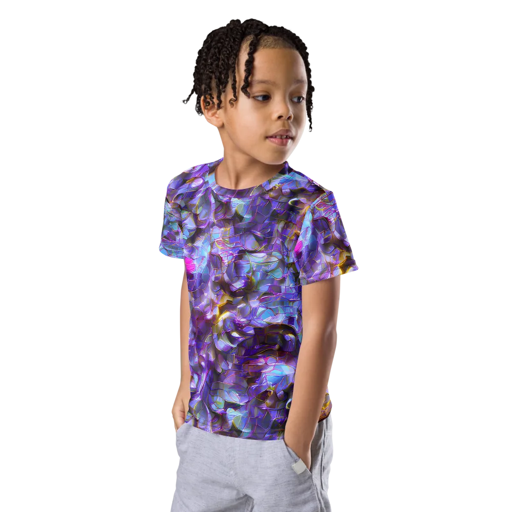 Prismatic Velvet on Kids Crew Neck T-Shirt — Left Front