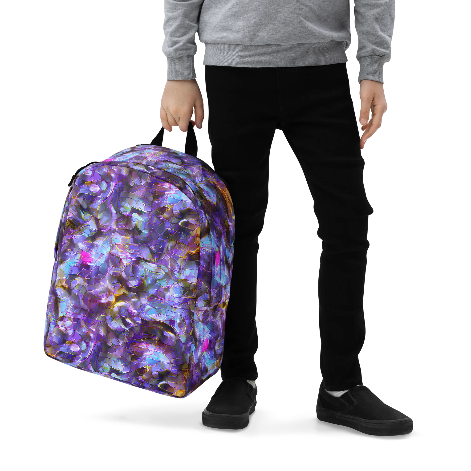 Prismatic Velvet on Minimalist Backpack — Zoomed-in