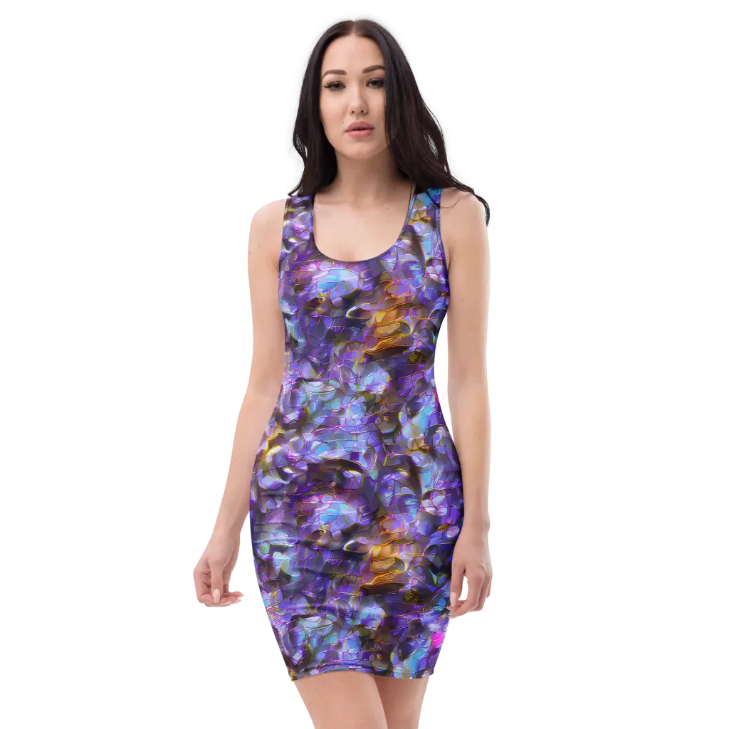 Prismatic Velvet on Bodycon Dress — Front