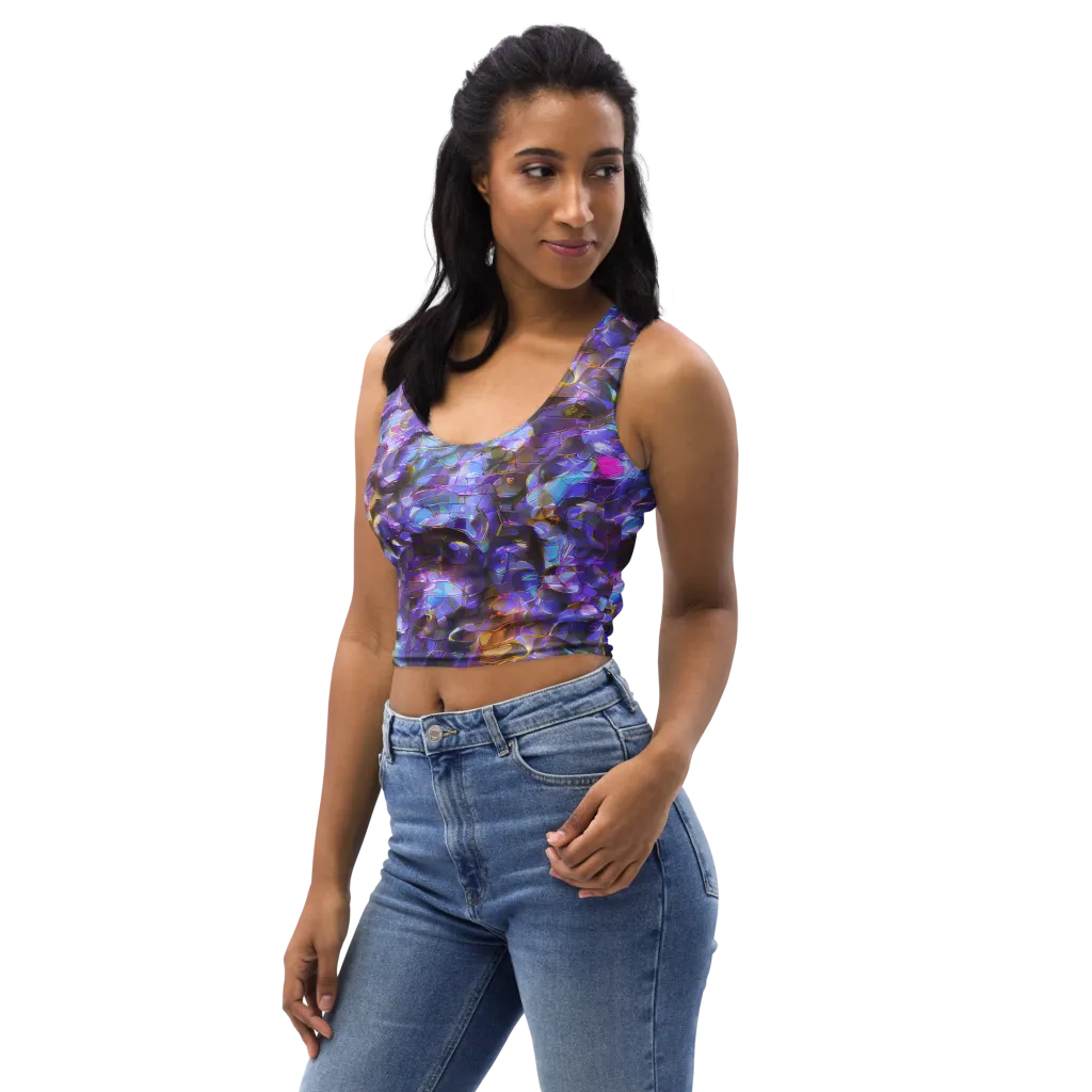 Prismatic Velvet on Crop Top — Left Front