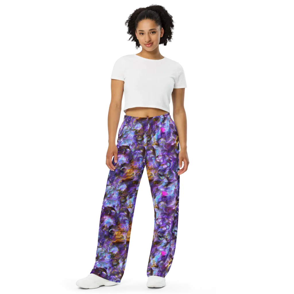 Prismatic Velvet on Wide-Leg Pants — Front