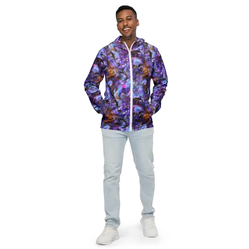 Prismatic Velvet on a Men's Windbreaker