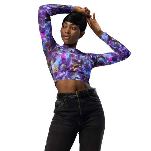 Prismatic Velvet on a Long Sleeve Crop Top