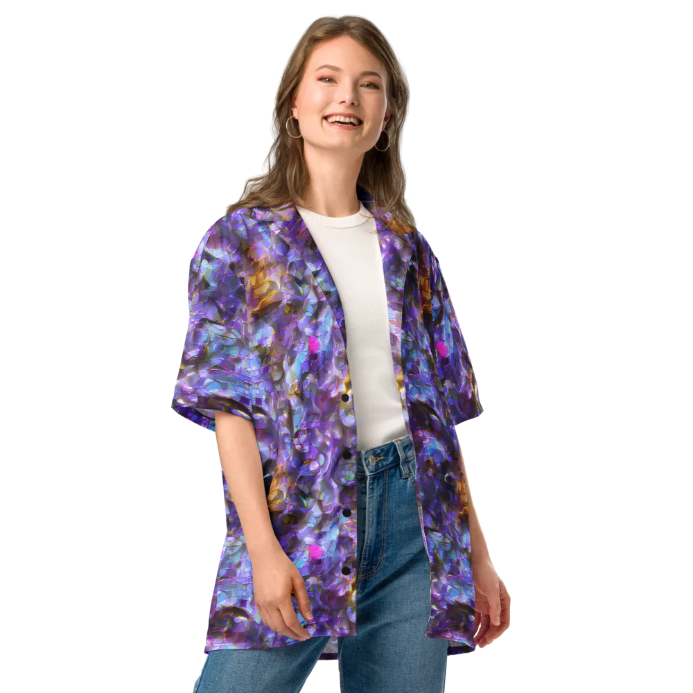 Prismatic Velvet on Button Shirt — Front