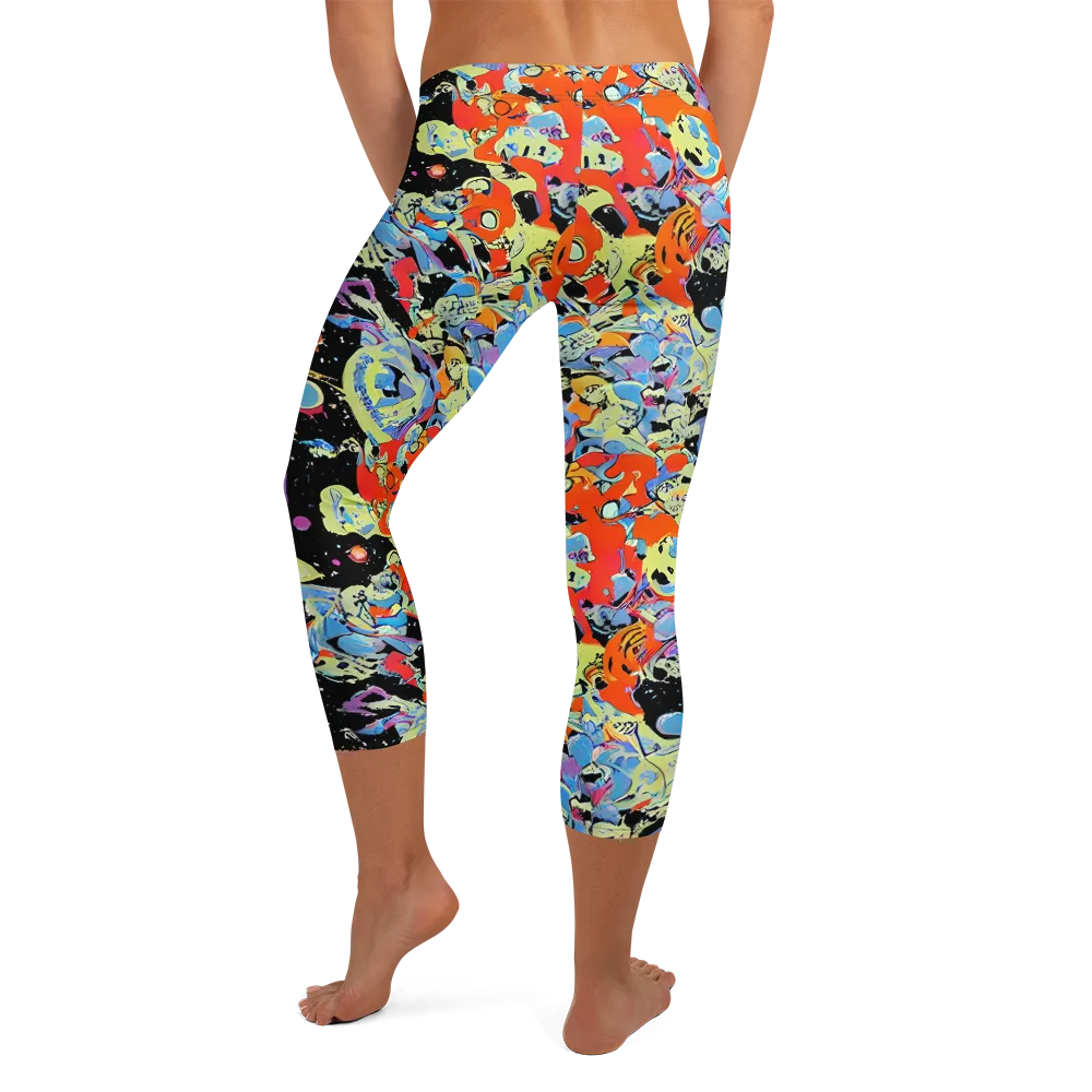 Blacklight Bones on Capri Leggings — Back
