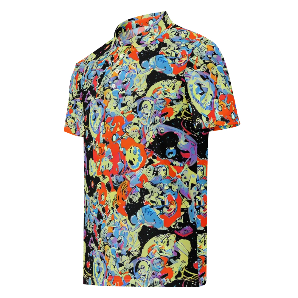 Blacklight Bones on Men's Slim Fit Polo Shirt — Left Front