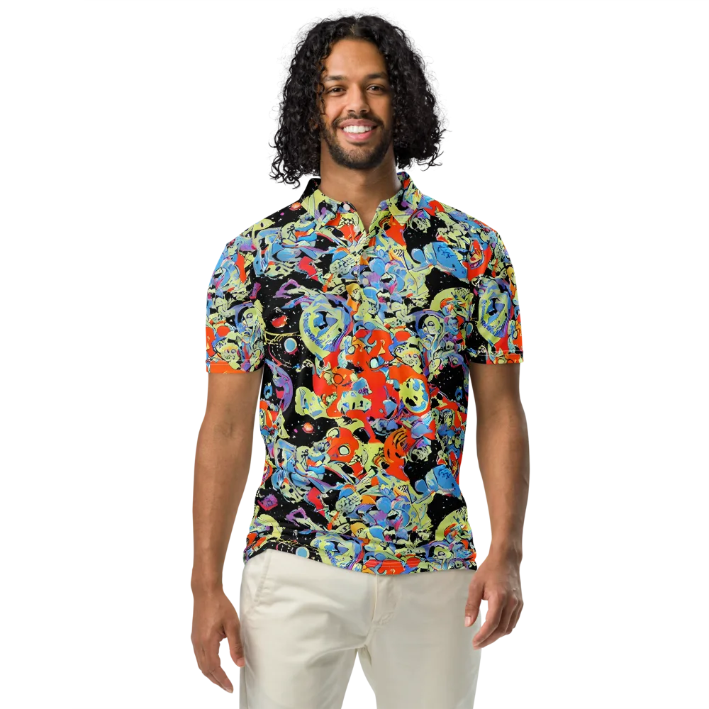 Blacklight Bones on Men's Slim Fit Polo Shirt — Front