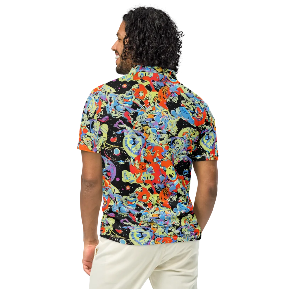 Blacklight Bones on Men's Slim Fit Polo Shirt — Back