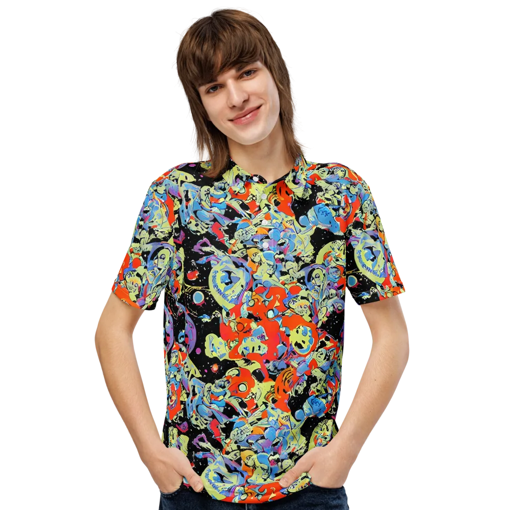 Blacklight Bones on Men's Slim Fit Polo Shirt — Front