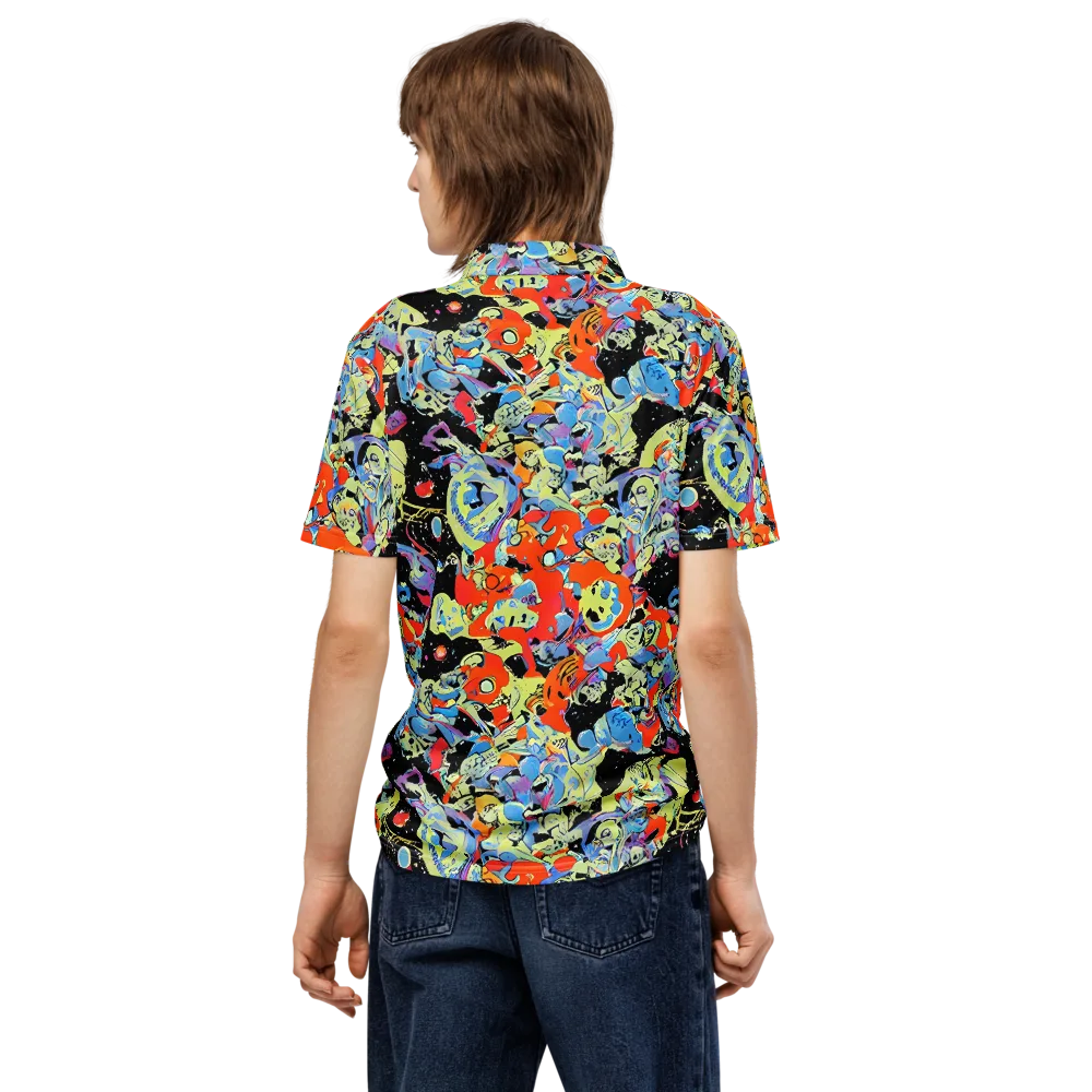 Blacklight Bones on Men's Slim Fit Polo Shirt — Back