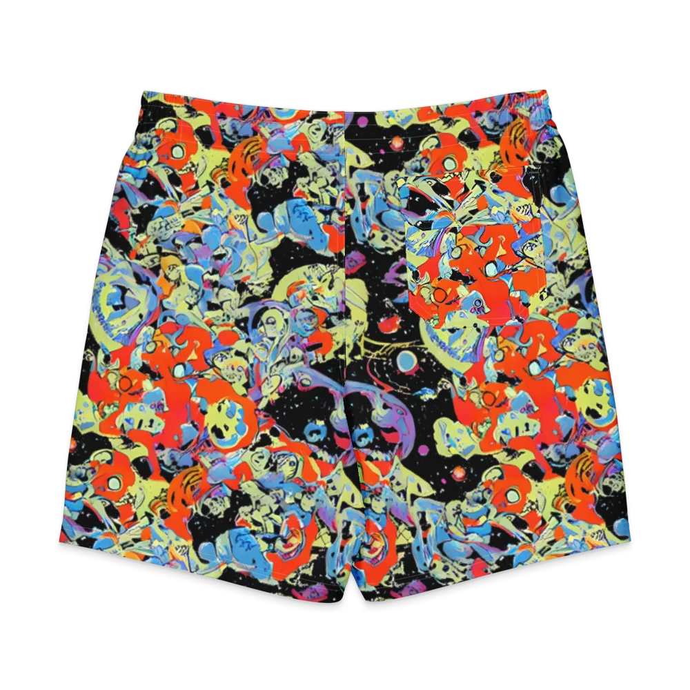 Blacklight Bones on Men's Board Shorts — Back