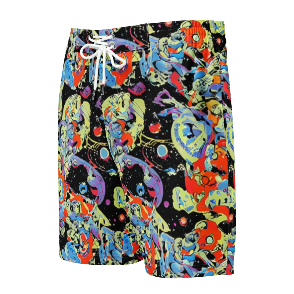 Blacklight Bones on Men's Board Shorts — Front