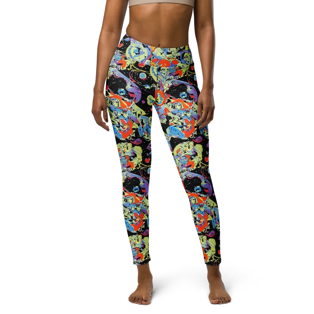 Blacklight Bones on Yoga Leggings — Front