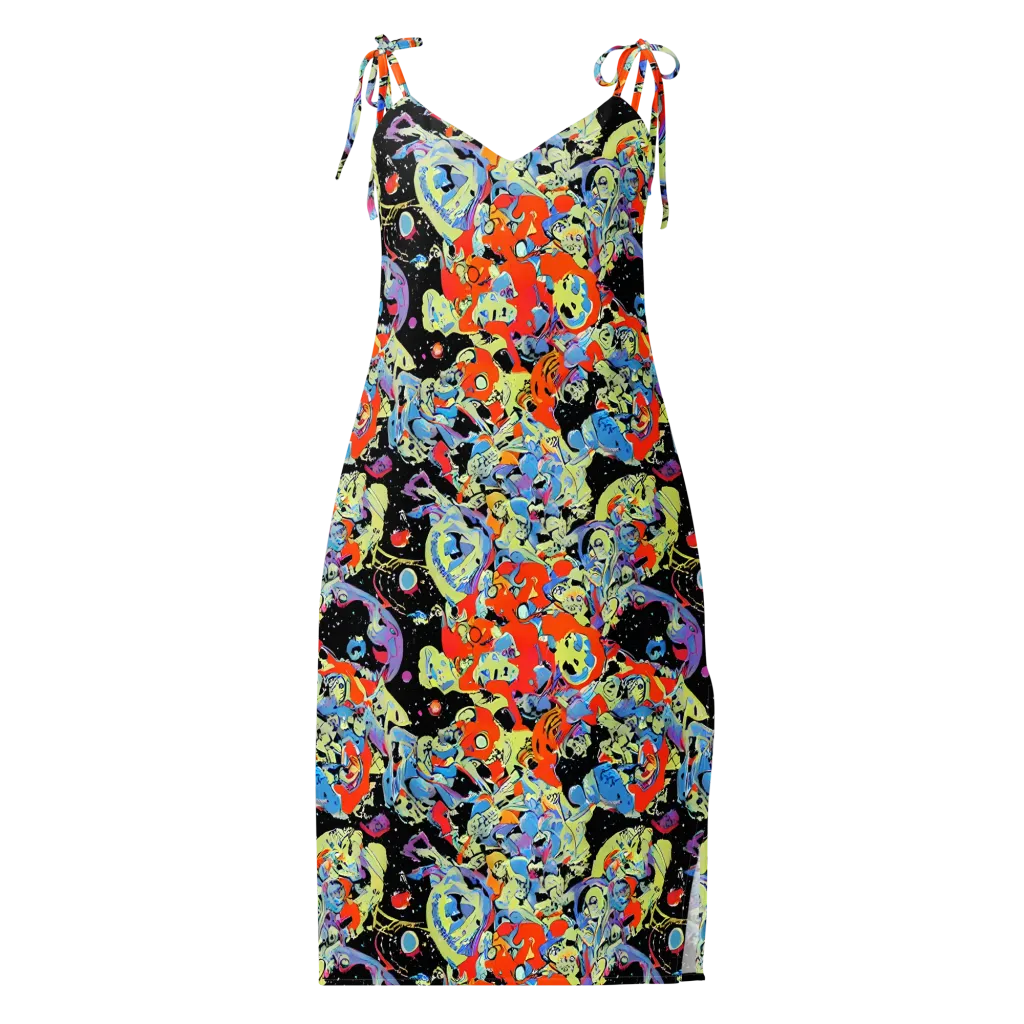Blacklight Bones on Slip Dress — Front