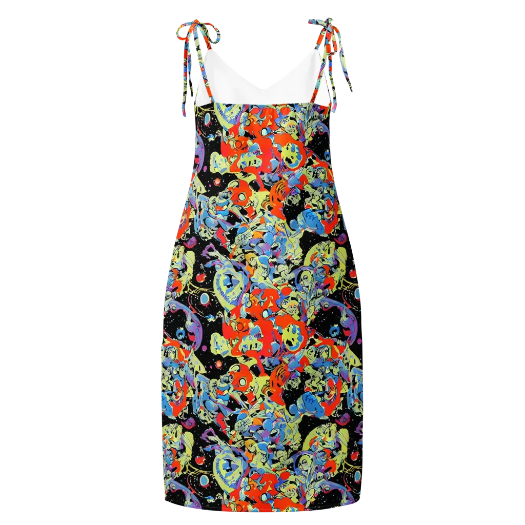 Blacklight Bones on Slip Dress — Back
