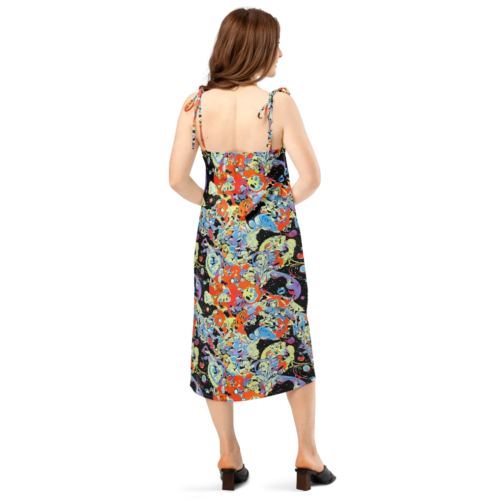 Blacklight Bones on Slip Dress — Back