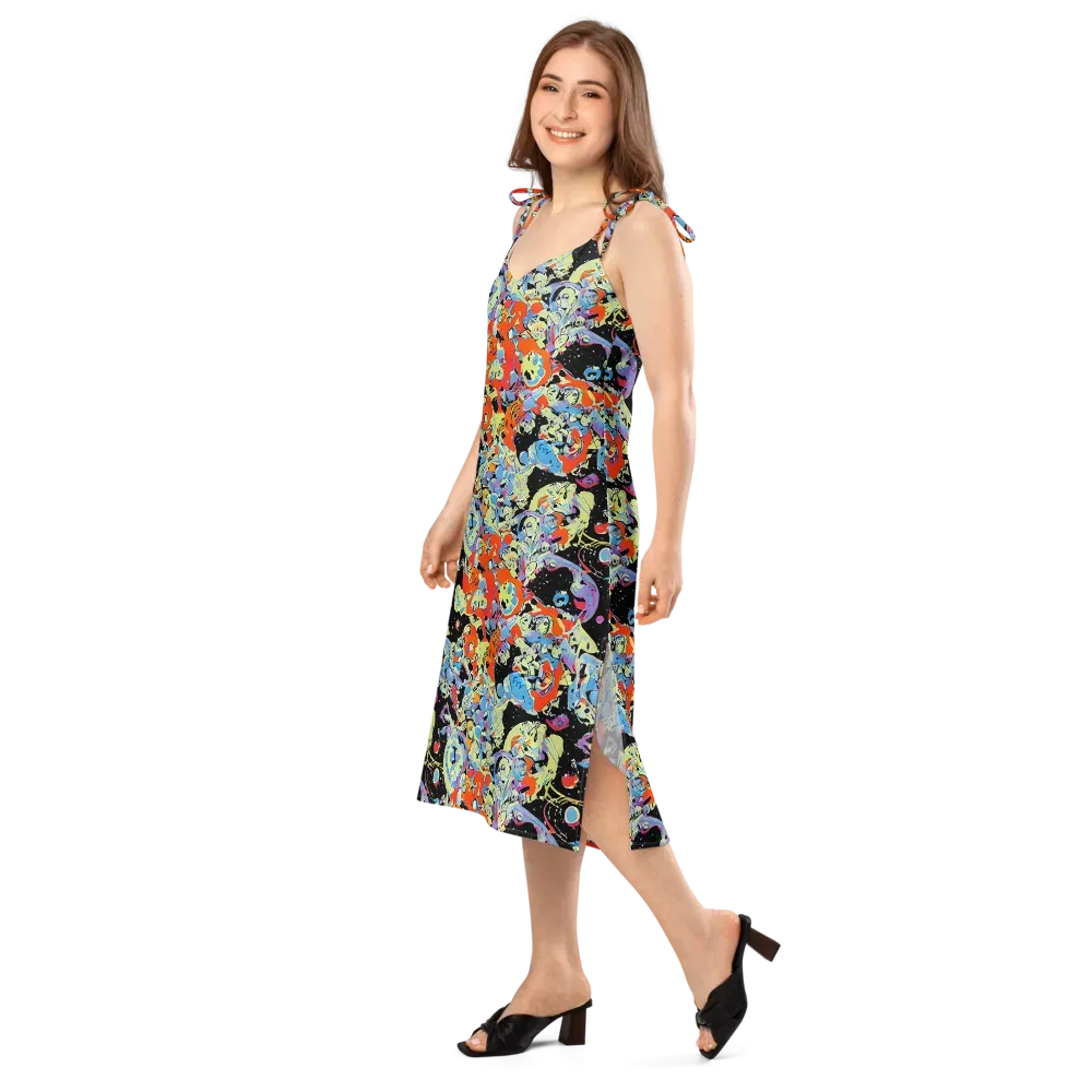 Blacklight Bones on Slip Dress — Left Front