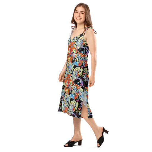 Blacklight Bones on a Slip Dress