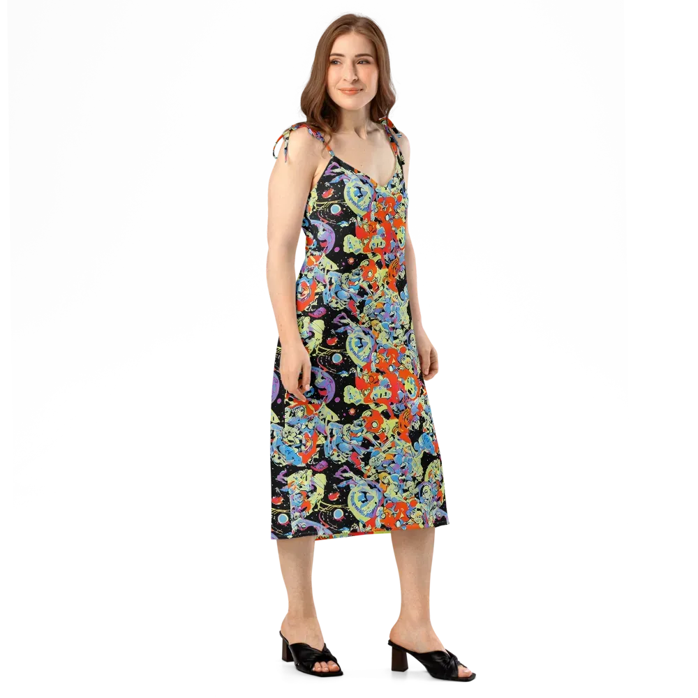 Blacklight Bones on Slip Dress — Right Front