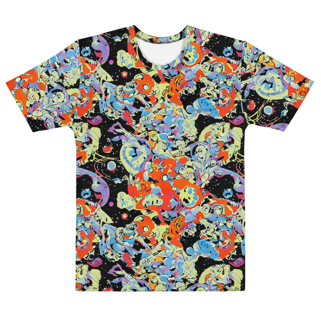 Blacklight Bones on Men's Cotton Crew Neck T-Shirt — Front