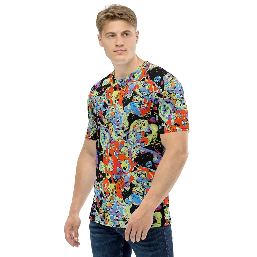 Blacklight Bones on Men's Crew Neck T-Shirt — Left