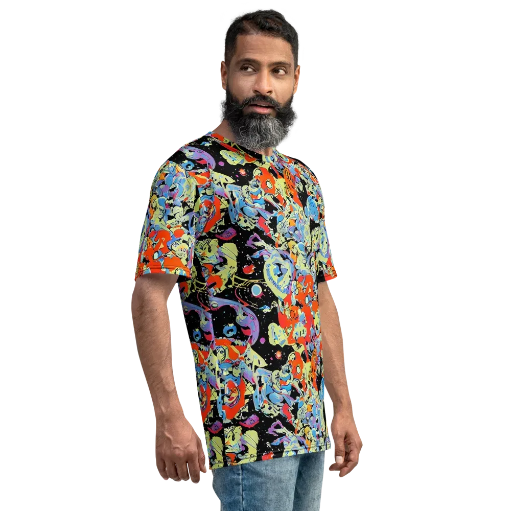 Blacklight Bones on Men's Crew Neck T-Shirt — Right