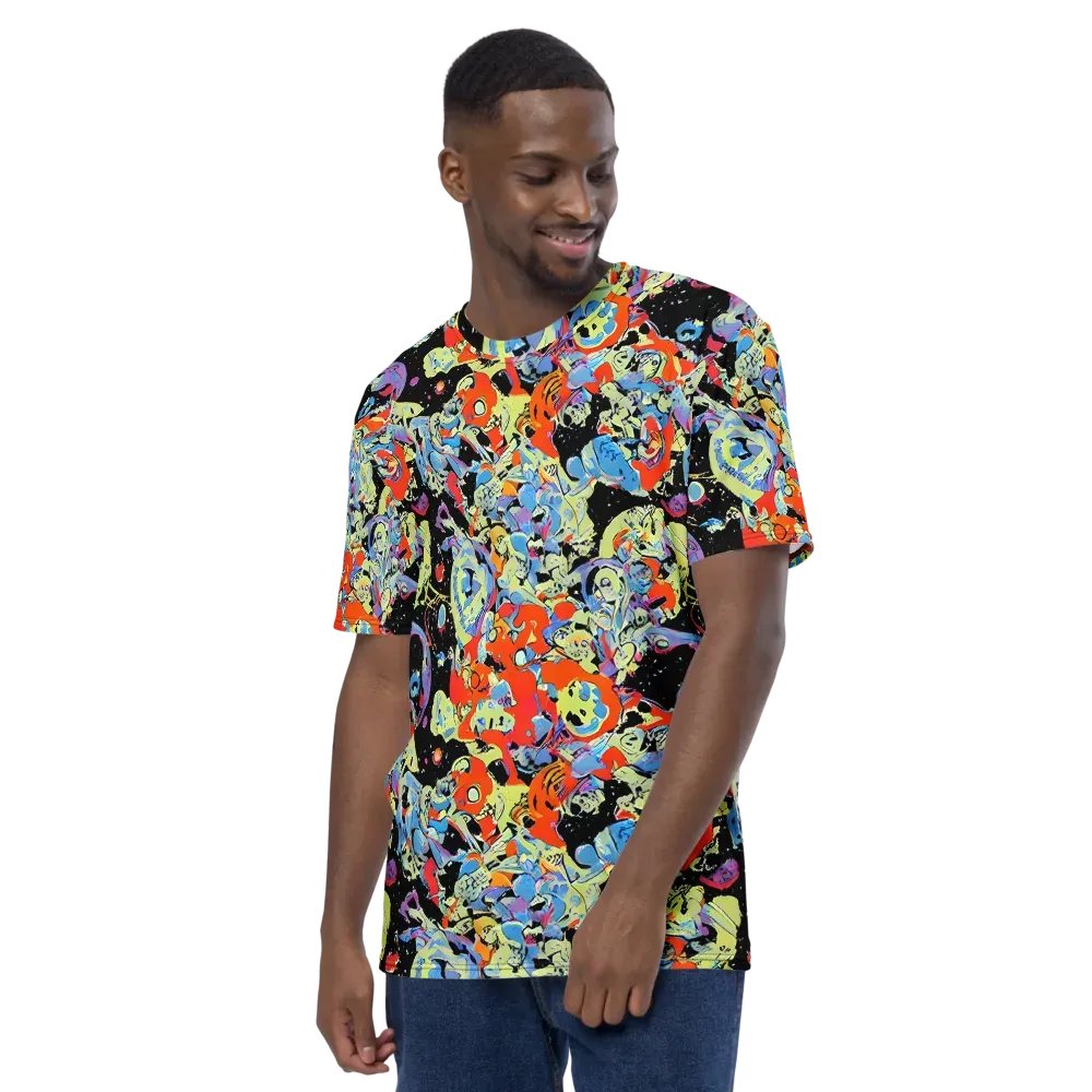 Blacklight Bones on Men's Crew Neck T-Shirt — Left