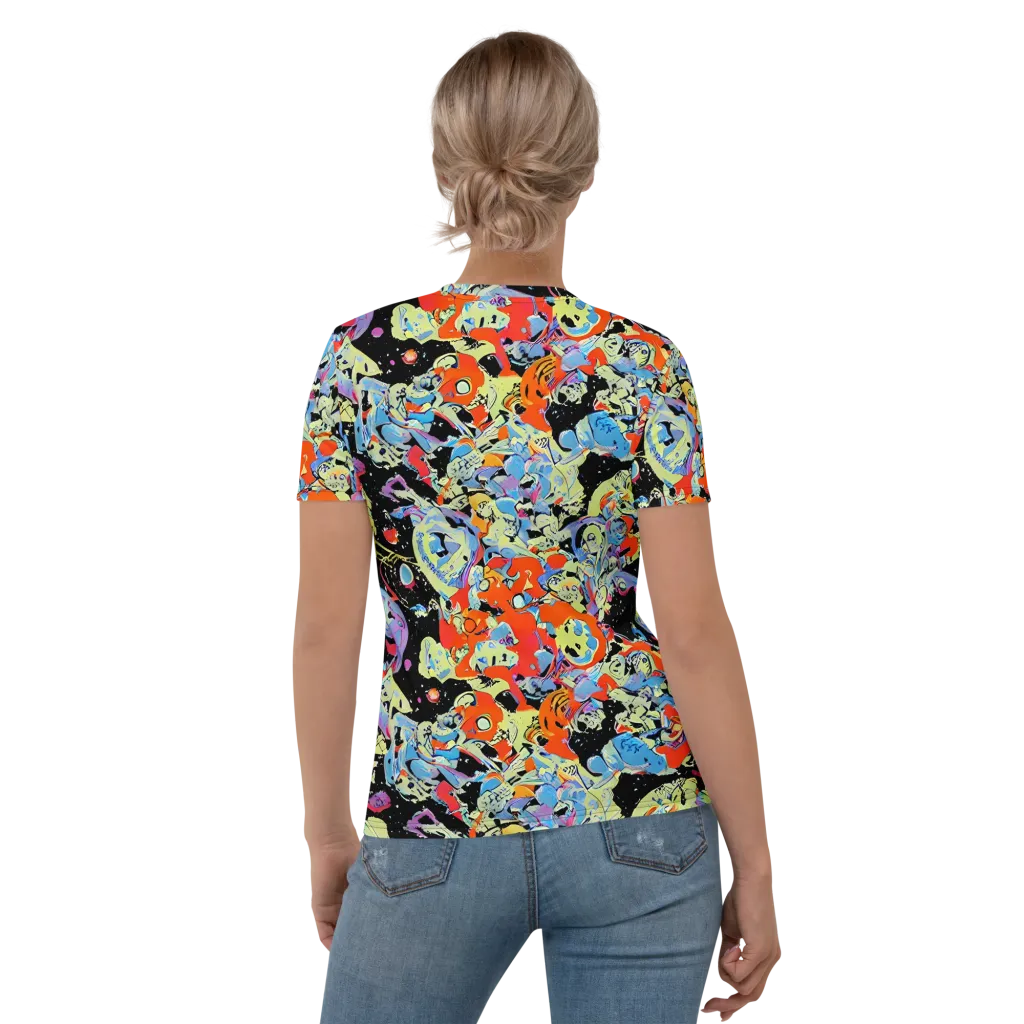 Blacklight Bones on Women's Crew Neck T-Shirt — Back