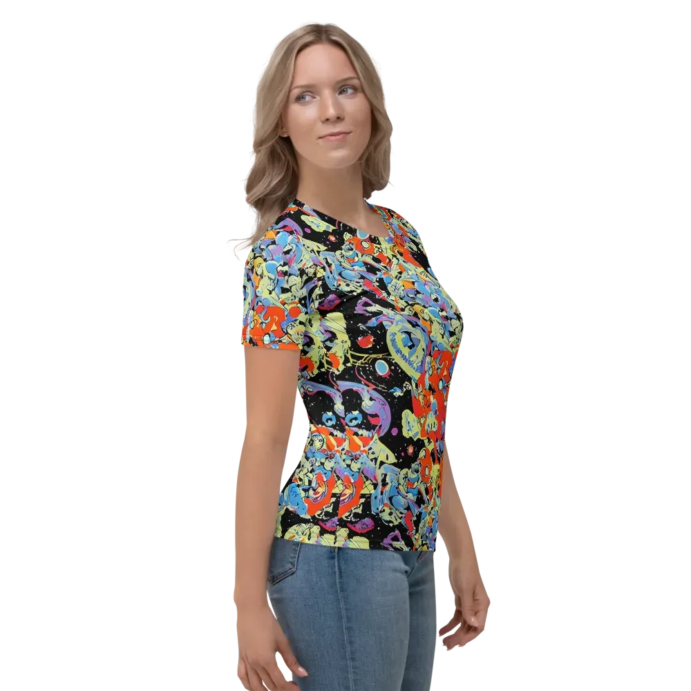 Blacklight Bones on Women's Crew Neck T-Shirt — Right