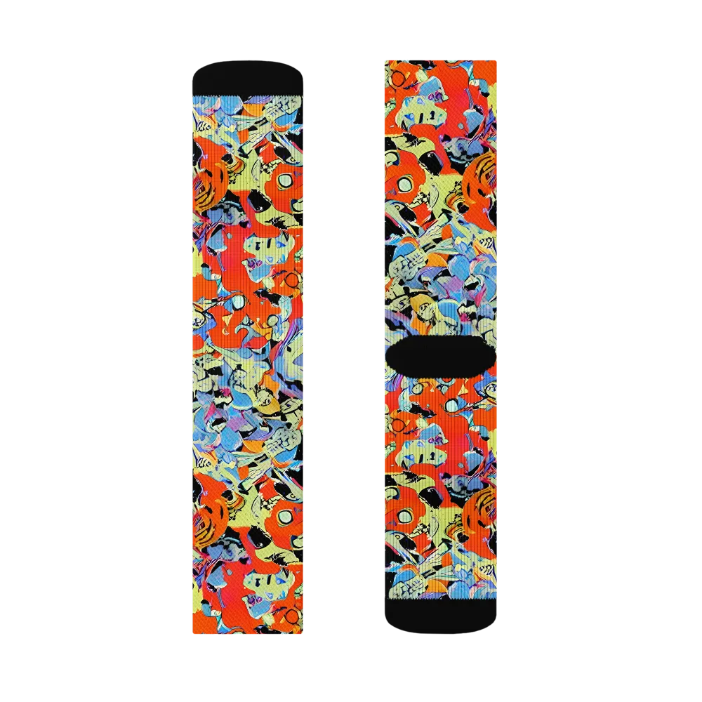 Blacklight Bones on Socks — Left Sock