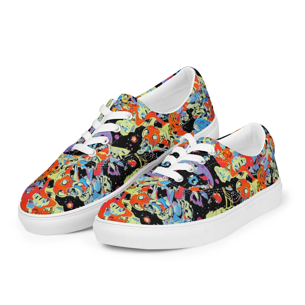 Blacklight Bones on Men's Lace-Up Canvas Shoes — Left Front