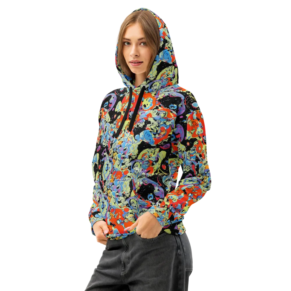Blacklight Bones on Cotton Hoodie — Left Front
