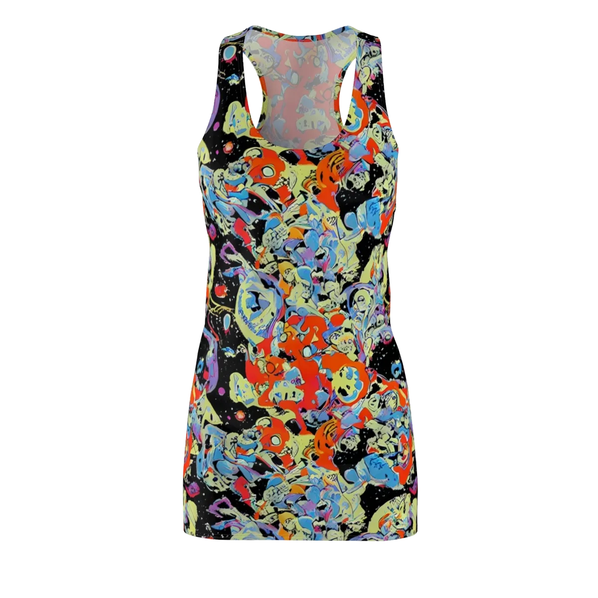 Blacklight Bones on Racerback Dress — Front