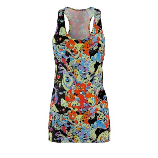 Blacklight Bones on a Racerback Dress