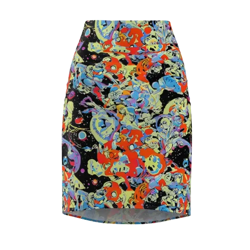 Blacklight Bones on a Pencil Skirt