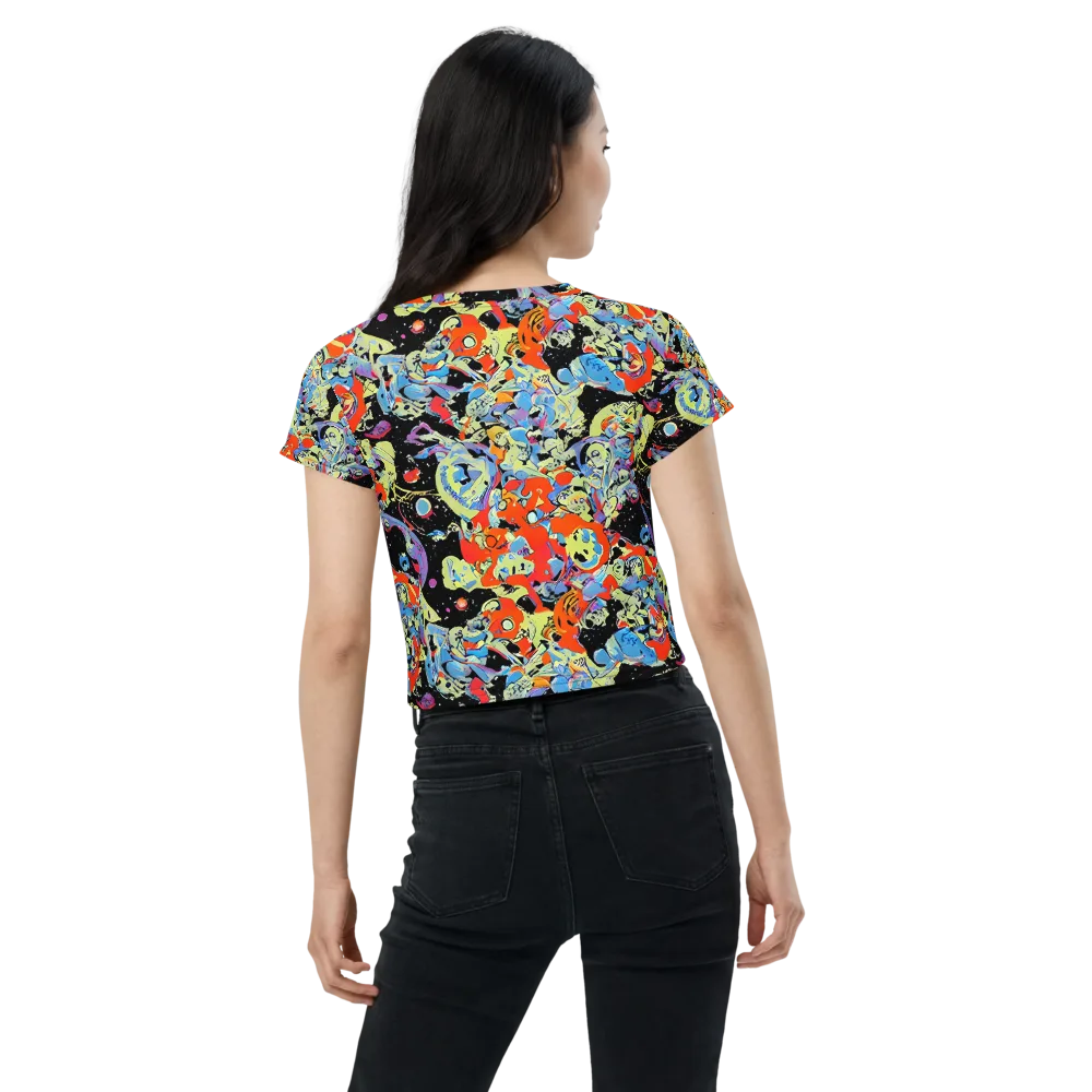 Blacklight Bones on Crop Tee — Back