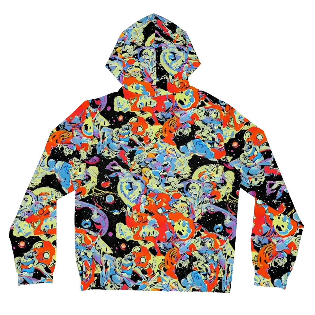 Blacklight Bones on Women's Full-Zip Hoodie — Back