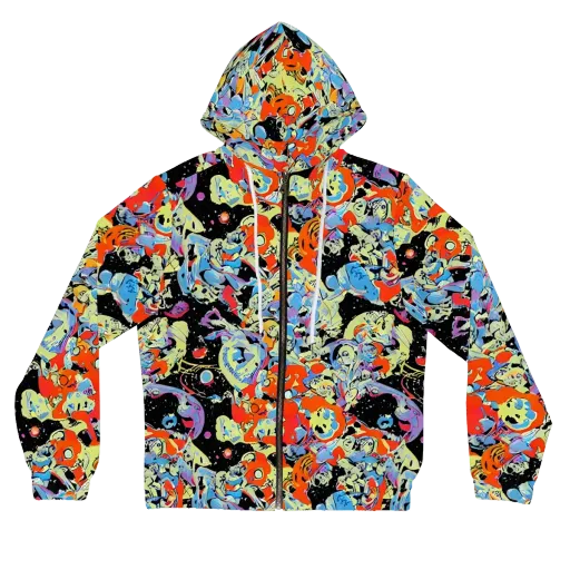 Blacklight Bones on a Women's Full-Zip Hoodie
