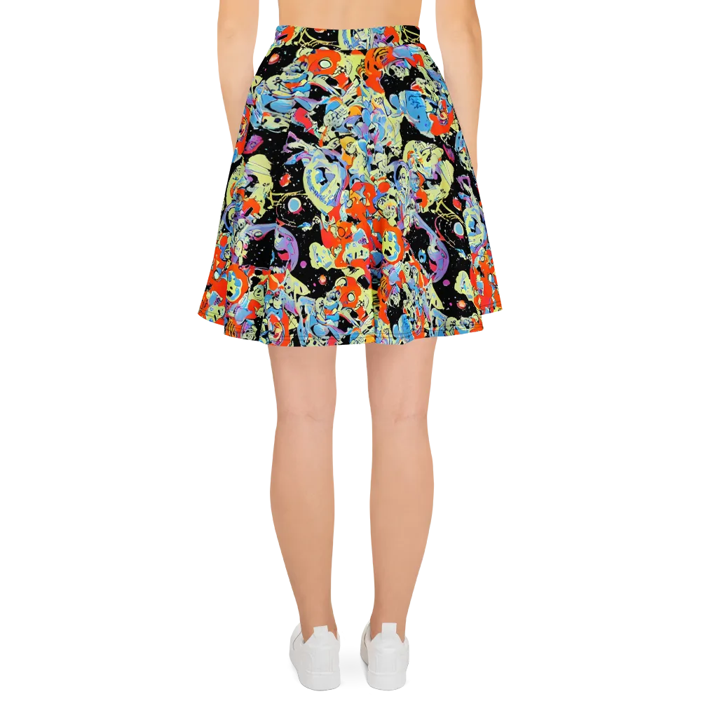 Blacklight Bones on Skater Skirt — Back