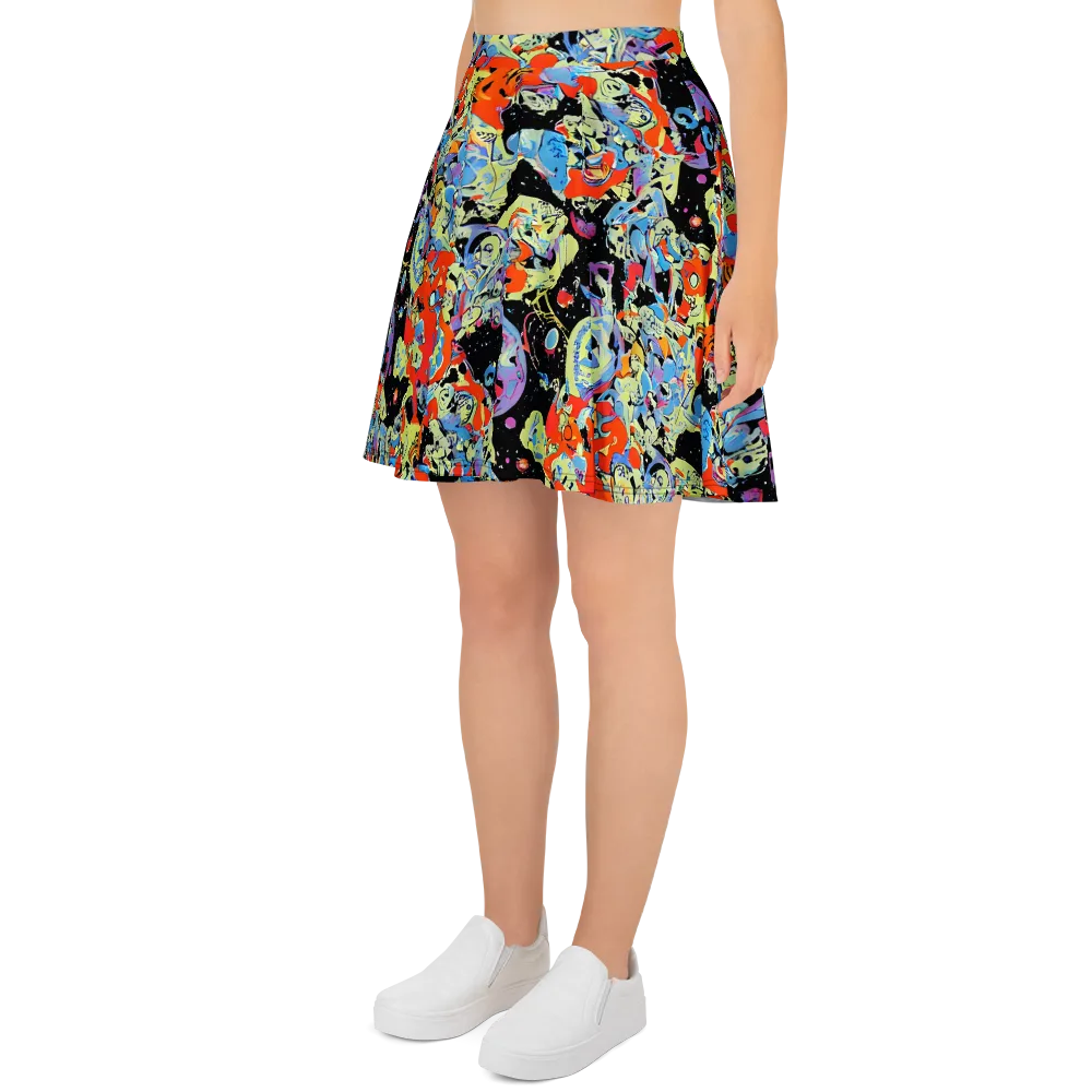 Blacklight Bones on Skater Skirt — Left