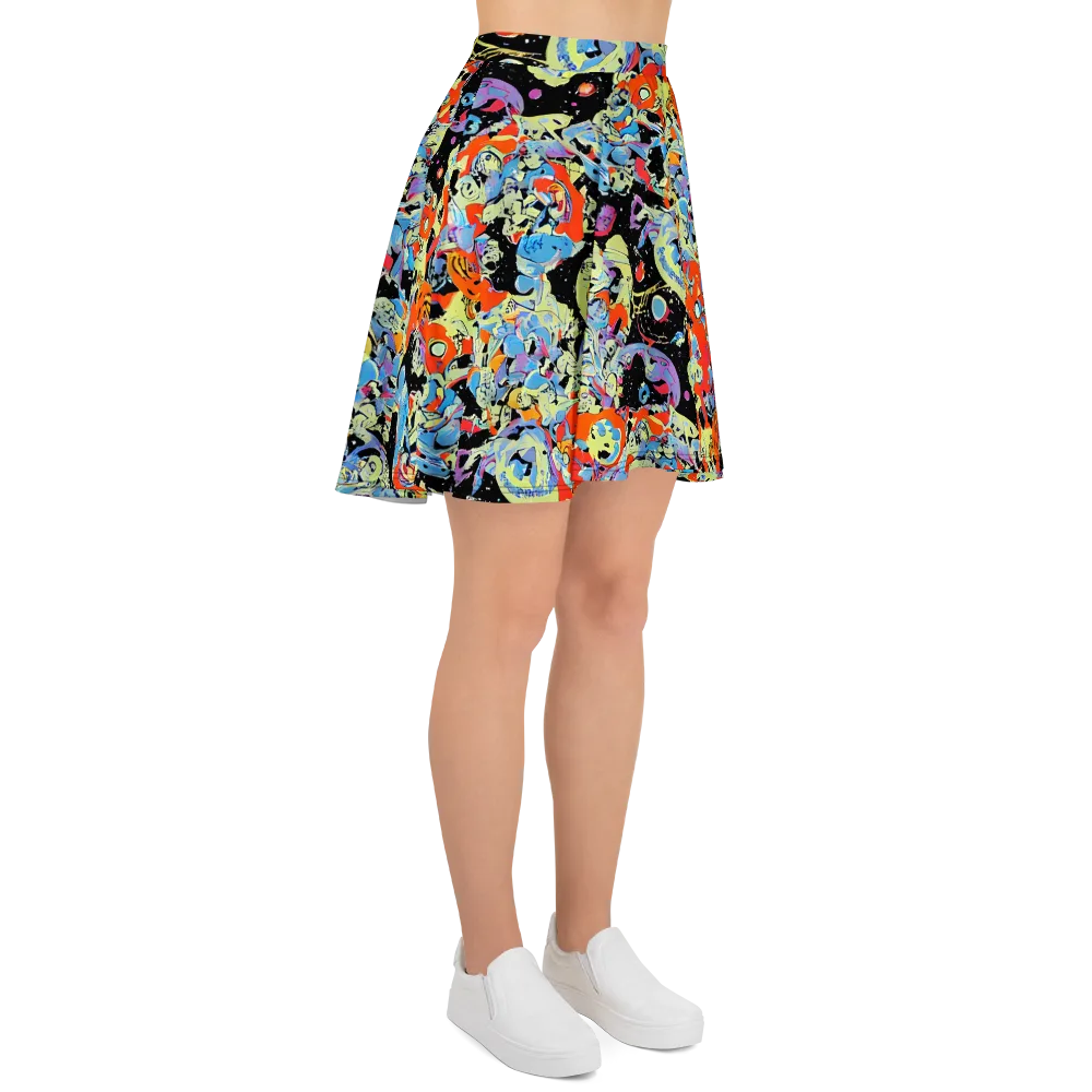 Blacklight Bones on Skater Skirt — Right